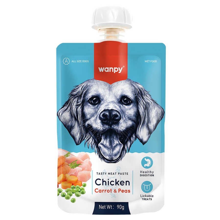 Wanpy Tavuklu Havuç Bezelye Köpek Et Ezmesi 90gr