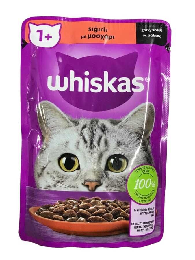 Whiskas Pouch Gravy Soslu  Sığırlı Kedi Maması 85 gr