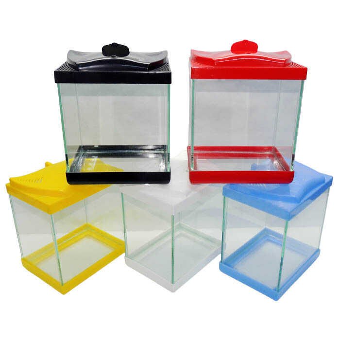 Renkli Kapak Cam Betalık 19x14x19 cm