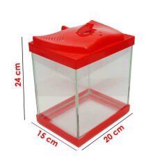 Renkli Kapak Cam Betalık 19x14x19 cm