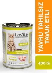 LaVital Tahılsız Yavru Yaş Kedi Maması (Kitten) Ezme Tavuk Etli  400Gr