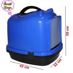 Kulaklı Kapalı Kedi Tuvaleti 32x43x50 cm