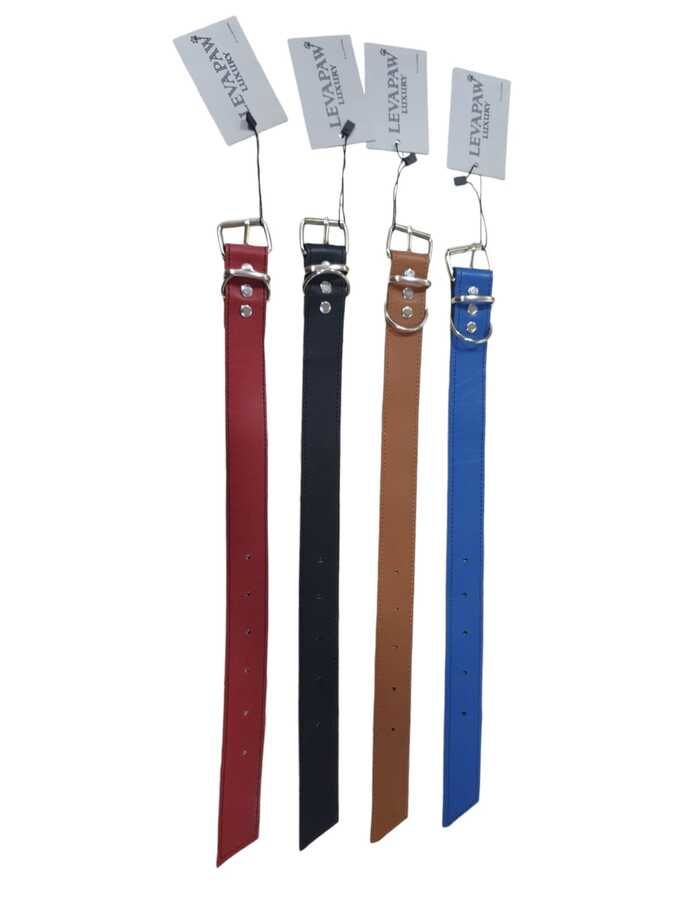 2,8 MM Deri Yan Dikişli Köpek Tasması 3 cm  M  boy