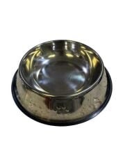 Amazon ASBE-64 Oz Oval Desenli Çelik Mama Kabı