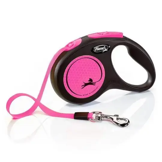 Flexi New Neon Pembe  S 5m Şerit Tasma