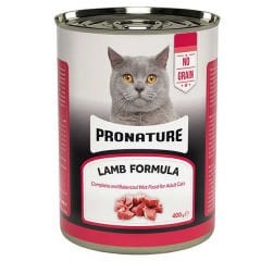 Pronature Kuzu Etli Ezme Tahılsız Yetişkin Kedi Konservesi 400gr