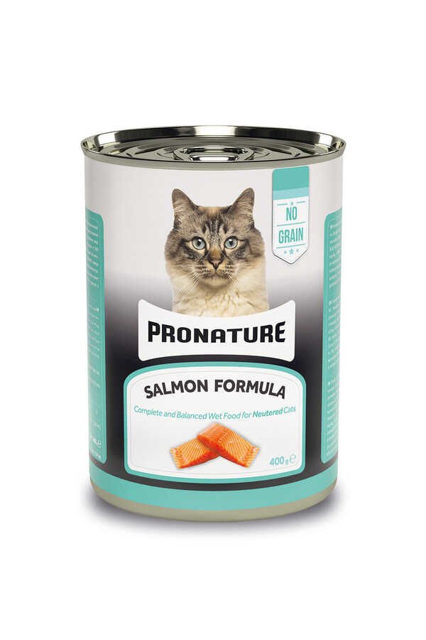 Pronature Tahılsız Kısırlaştırılmış Yaş kedi Maması (Neotered) Ezme Somonlu 400gr