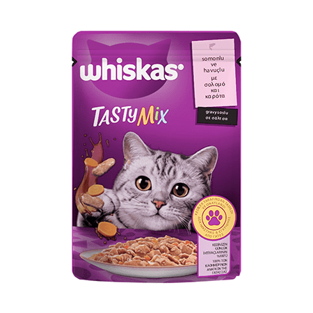 Whiskas TastyMix  Pouch Gravy Soslu Somonlu Havuçlu Kedi Maması 85 gr