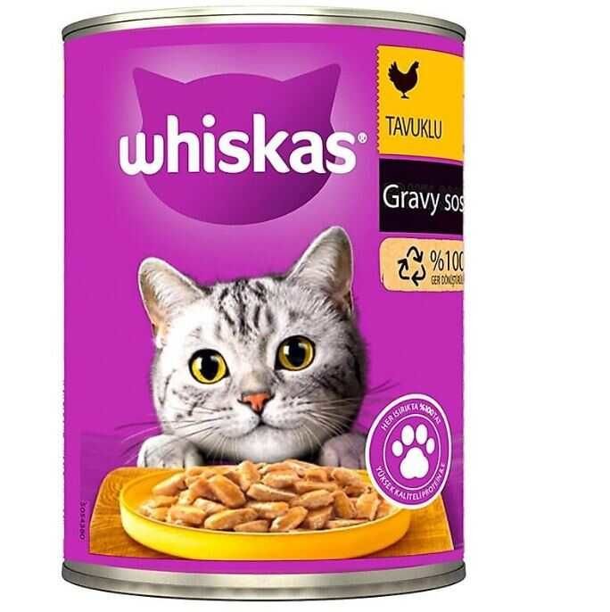 Whiskas Gravy Soslu Tavuklu  Kedi Konservesi 400gr