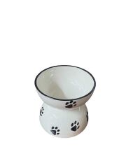 Seramik çift katlı  Pati  Desenli  Mama Kabı 13 cm ( Mix )