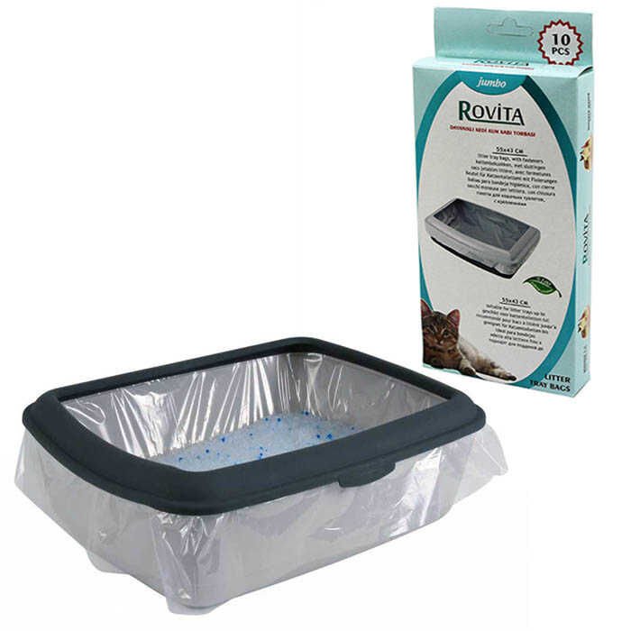 Rovita Dayanıklı Kedi Kum Kabı Torbası 55x43 cm 10lu