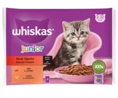 Whiskas Pouch Yavru  Kedi Sığırlı Tavuklu Etli Seçenekleri (4 lü Paket)