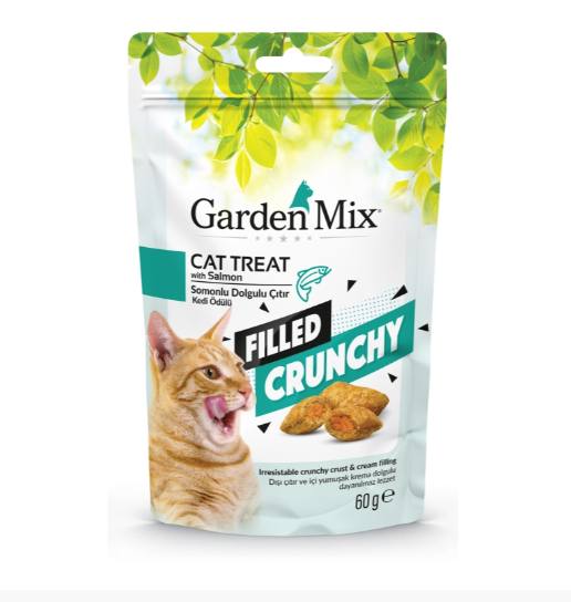 Gardenmix Somonlu İçi Dolgulu Çıtır  Kedi  Ödülü 60Gr