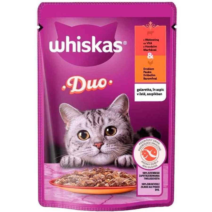 Whiskas Tasty Dua Sığırlı ve Kümes Hayvanlı Poşet Yaş mama 85 gr