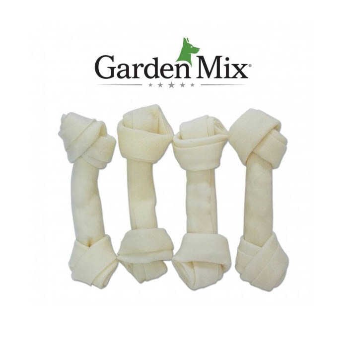 Gardenmix Beyaz Düğüm Deri Kemik 12-13 cm/4 lü