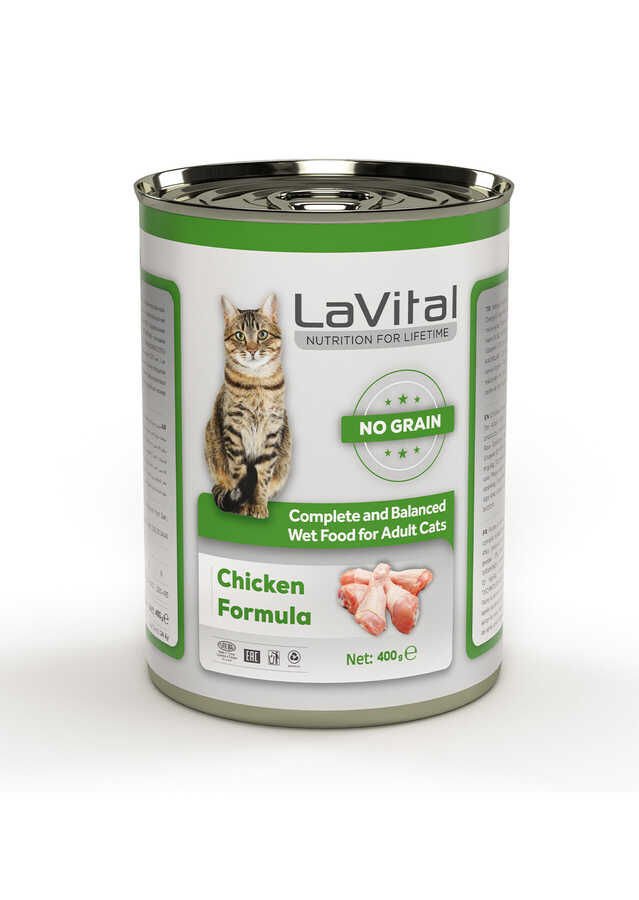 LaVital Tahılsız yetişkin  Yaş Kedi Maması(Adult) Ezme Tavuklu Etli  400Gr
