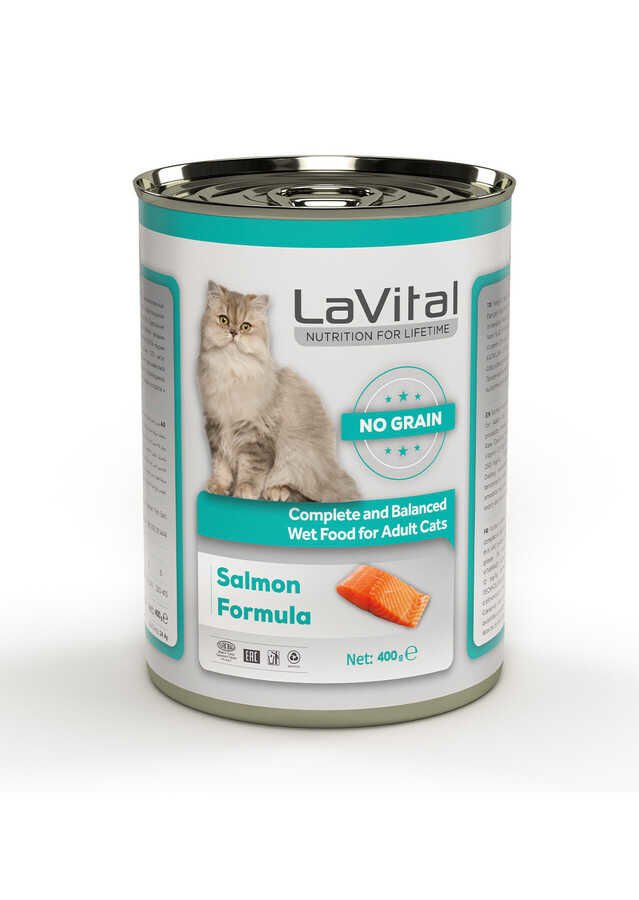 LaVital Tahılsız yetişkin  Yaş Kedi Maması(Adult) Ezme Somonlu 400Gr
