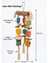 Odun Dilim Flamingo Kuş Uyuncağı