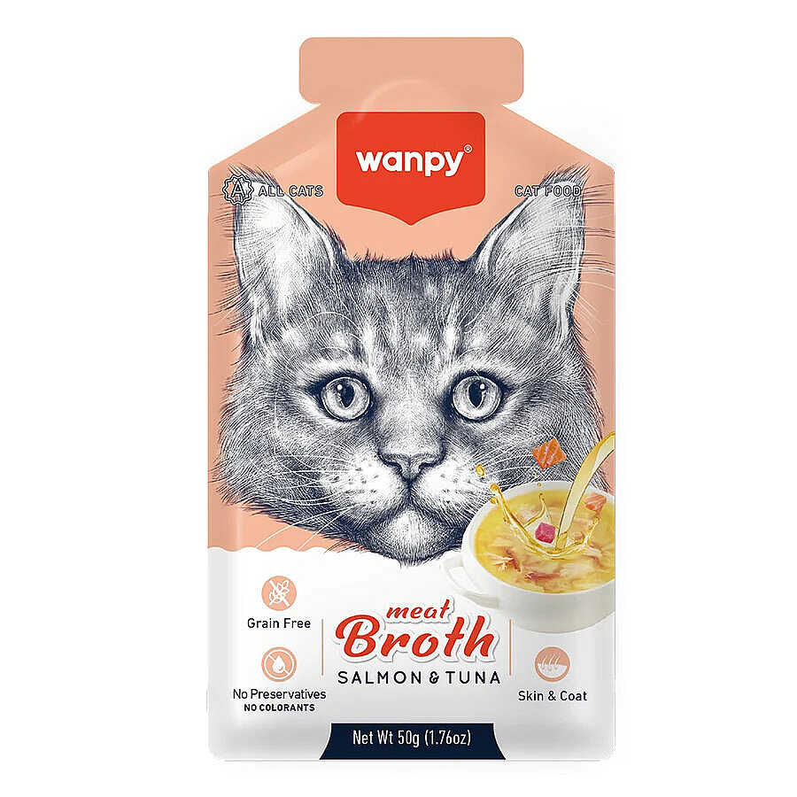 Wanpy Kediler için Somon&Ton Balığı eti Çorbası  50 gr