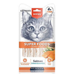 Wanpy Superfood Somonlu Chia ve Deniz Yosunlu Krema Kedi Ödülü 5x14gr