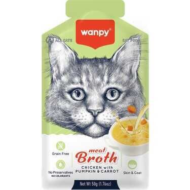 Wanpy Kediler için Bal kabağı& Havuçlu Tavuk eti Çorbası  50 gr