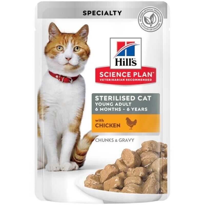 Hill's Pouch Tavuklu Kısırlaştırılmış Kedi Konservesi 85gr