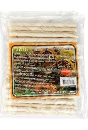 Lion Beyaz Twist Dolu Kemik 13 cm 20-30gr  30 lu