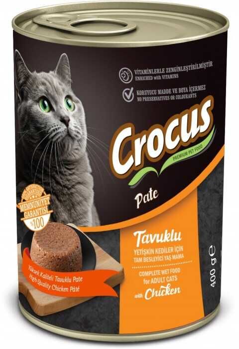 Crocus Yetişkin Kedi Tavuklu Pate Yaş Mama 400 gr